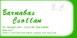barnabas csollan business card